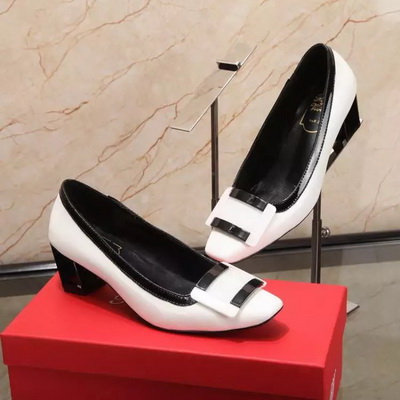 RV Shallow mouth Block heel Shoes Women--001